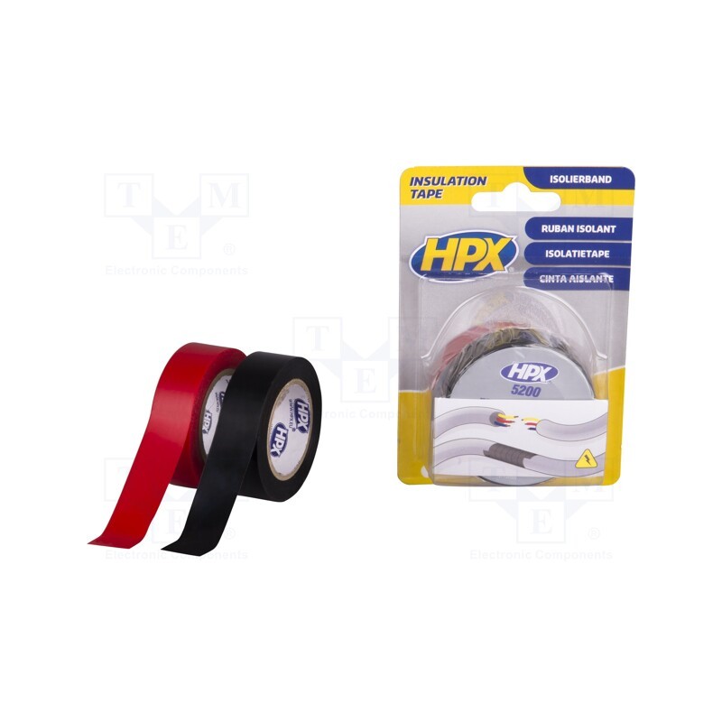 5 set x HPX - IT1910 - Tape: electrical insulating, W: 19mm, L: 10m, Thk: 0.15mm, rubber
