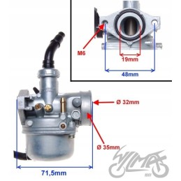 110 cc carburetor with manual choke, 4t