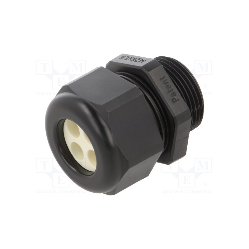 1 pcs x HUMMEL - 1.597.2500.51 - Cable gland, multi-hole, M25, 1.5, IP65, polyamide, black, 6mm