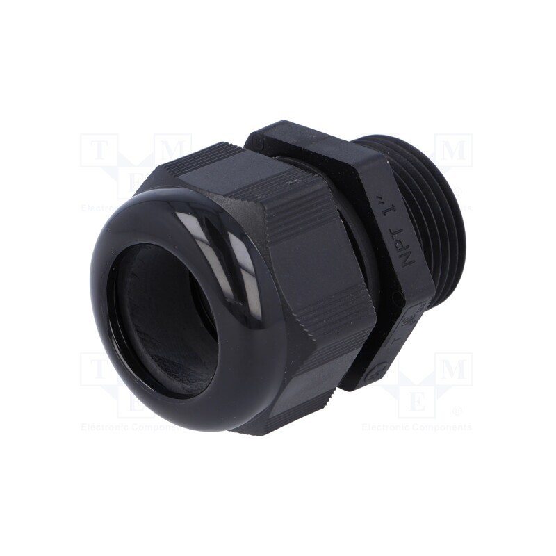 1 pcs x HELUKABEL - HT 1” RAL9005 BSK NPT - Cable gland, NPT1', IP68, polyamide, black, HELUTOP HT-NPT