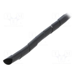 1 pcs x QOLTEC - 52255 - Spiral wrapping, ØBundle : 16mm, black, L: 10m, Features: flexible