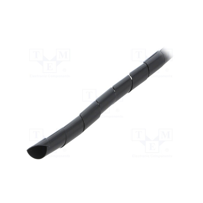 1 pcs x QOLTEC - 52255 - Spiral wrapping, ØBundle : 16mm, black, L: 10m, Features: flexible