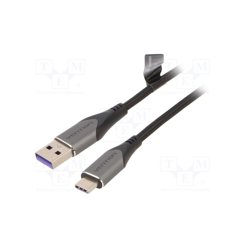 1 pcs x VENTION - COFHI - Cable, USB 2.0, USB A plug,USB C plug, nickel plated, 3m, black