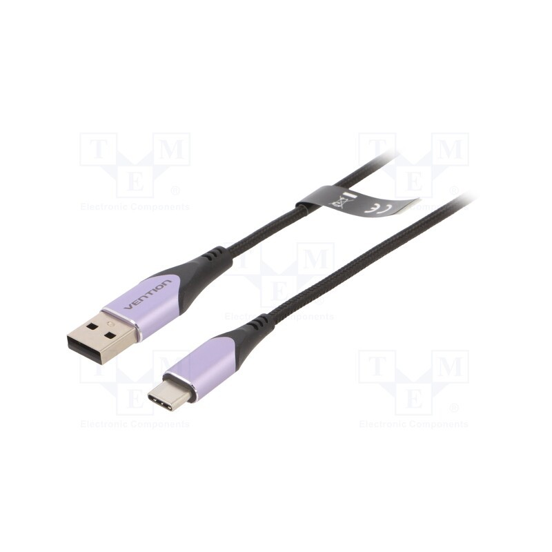 1 pcs x VENTION - CODVH - Cable, USB 2.0, USB A plug,USB C plug, nickel plated, 2m, black