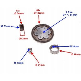 Clutch sprocket atv quad cross 110 125
