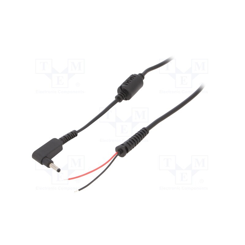 1 pcs x AKYGA - AK-SC-32 - Cable, 2x0.5mm2, wires,DC 4,0/1,35 plug, angled, black, 1.2m