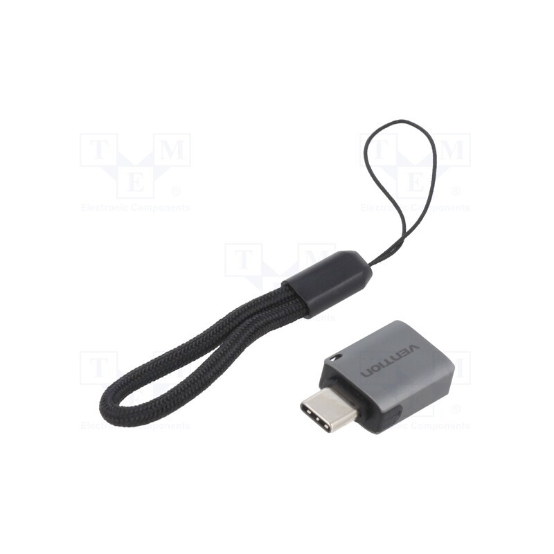 1 pcs x VENTION - CDQH0 - Adapter, USB 3.0, USB A socket,USB C plug, nickel plated, grey