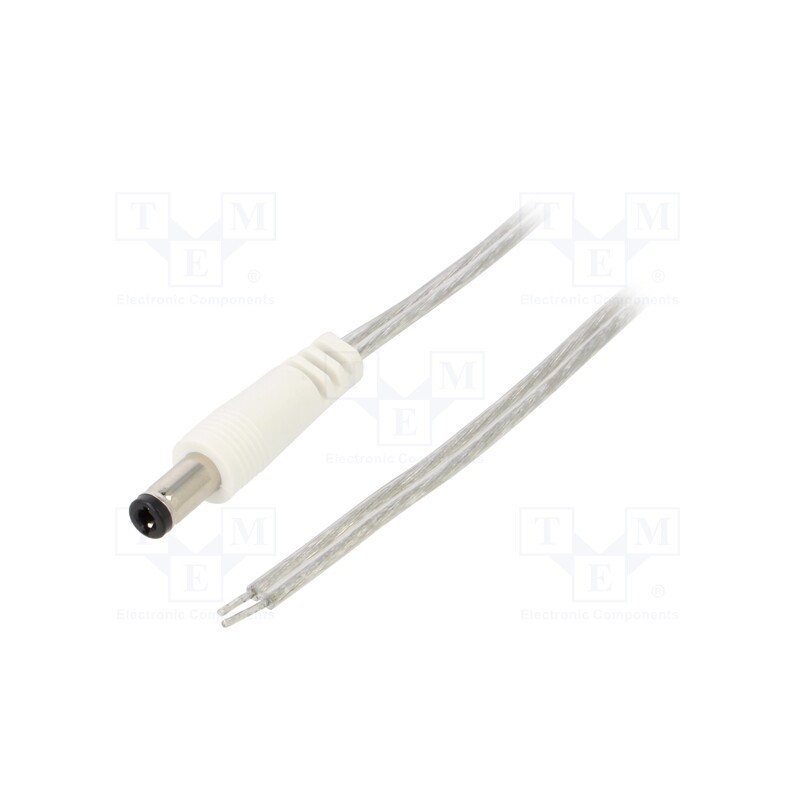 1 pcs x BQ CABLE - DC.CAB.8610.0150 - Cable, 2x0.5mm2, wires,DC 5,5/2,5 plug, straight, transparent