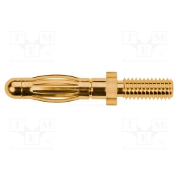 1 pcs x SCHu00dcTZINGER - FK 1210 AU - Plug, 4mm banana, 32A, 33VAC, 70VDC, 30mm, gold-plated, screw