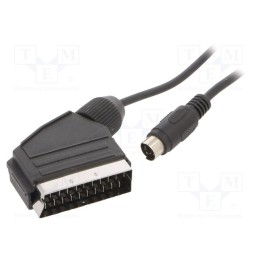 1 pcs x GEMBIRD - CCV-520 - Cable, DIN mini 4pin plug,SCART plug, 1.8m, black, Øcable: 4mm