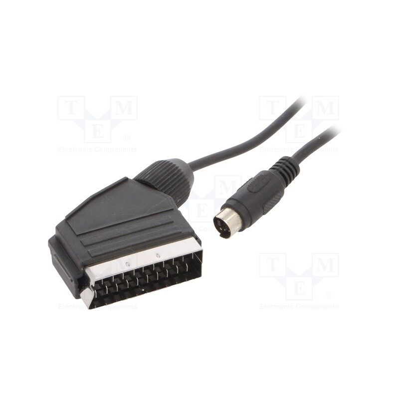 1 pcs x GEMBIRD - CCV-520 - Cable, DIN mini 4pin plug,SCART plug, 1.8m, black, Øcable: 4mm