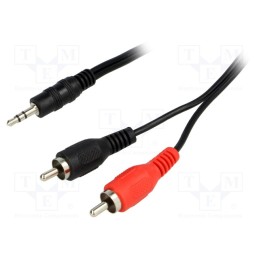 1 pcs x BQ CABLE - BQC-JPS2RP-1500 - Cable, Jack 3.5mm plug,RCA plug x2, 15m, black