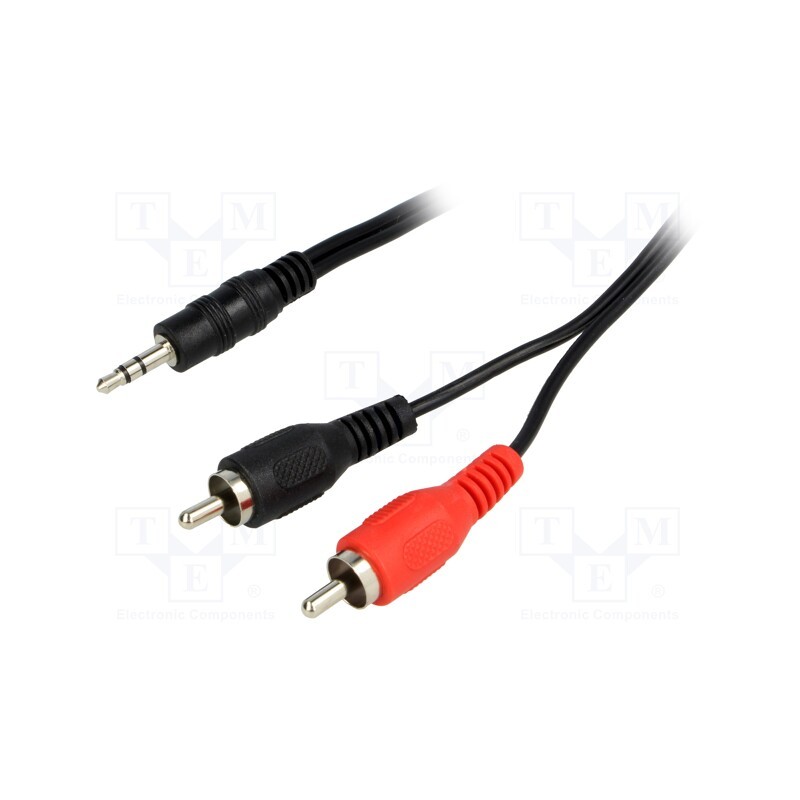 1 pcs x BQ CABLE - BQC-JPS2RP-1500 - Cable, Jack 3.5mm plug,RCA plug x2, 15m, black