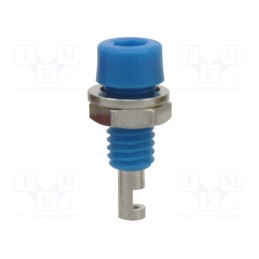 1 pcs x DONAU ELEKTRONIK - 222 - Socket, 2mm banana, 10A, blue, on panel,screw, insulated, -20÷80°C