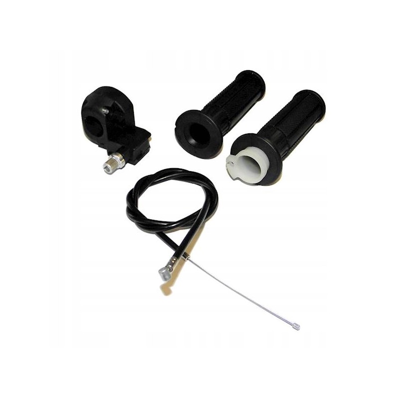 The throttle body with a left rubber shifter and a cable