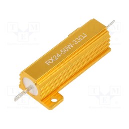1 pcs x SR PASSIVES - AHP50W-33RJ - Resistor: wire-wound, with heatsink, 33Ω, 50W, ±5%, 50ppm/°C