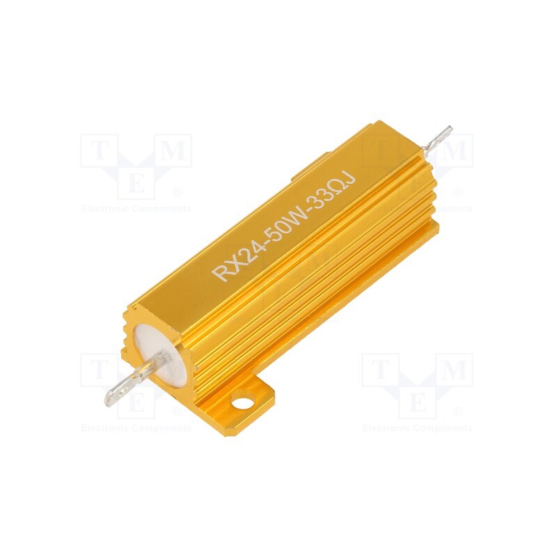 1 pcs x SR PASSIVES - AHP50W-33RJ - Resistor: wire-wound, with heatsink, 33Ω, 50W, ±5%, 50ppm/°C