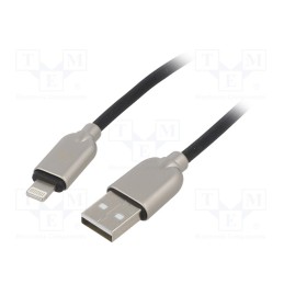 1 pcs x GEMBIRD - CC-USB2R-AMLM-1M - Cable, USB 2.0, Apple Lightning plug,USB A plug, 1m, black