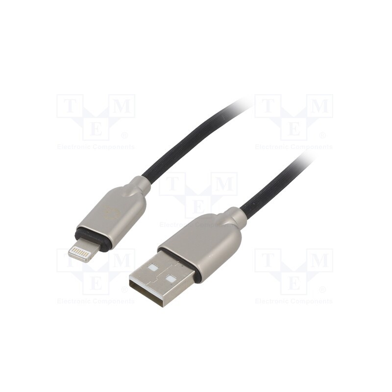 1 pcs x GEMBIRD - CC-USB2R-AMLM-1M - Cable, USB 2.0, Apple Lightning plug,USB A plug, 1m, black