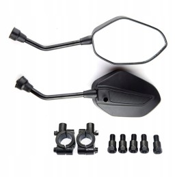 Set of black mirrors with handlebar holders LU8125 M10