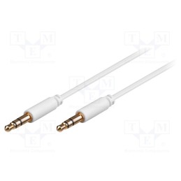 1 pcs x Goobay - 69112 - Cable, Jack 3.5mm 3pin plug,both sides, 1.5m, white, Øout: 2.6mm