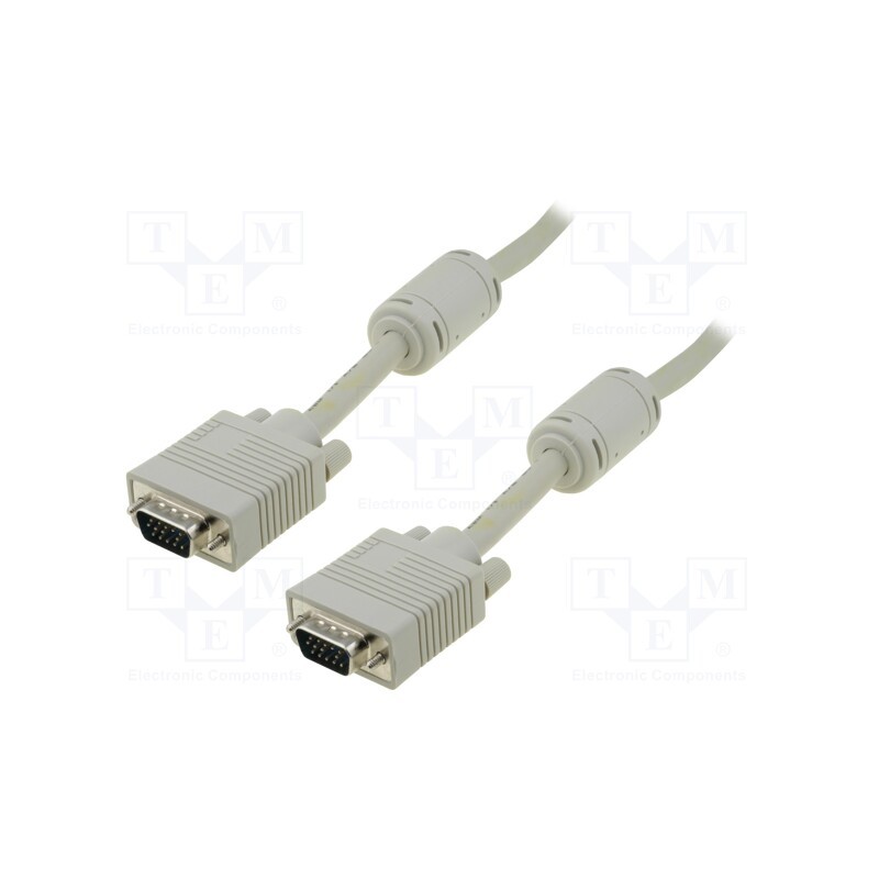 1 pcs x DIGITUS - AK-310103-018-E - Cable, D-Sub 15pin HD plug,both sides, grey, 1.8m