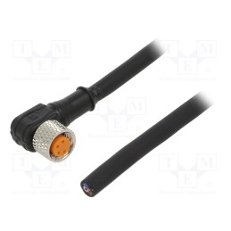 1 pcs x LUTRONIC - 0805 04 002 10M - Connection lead, M8, PIN: 4, angled, 10m, plug, 50VAC, 4A, -25÷80°C