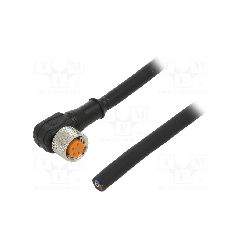 1 pcs x LUTRONIC - 0805 04 002 10M - Connection lead, M8, PIN: 4, angled, 10m, plug, 50VAC, 4A, -25÷80°C