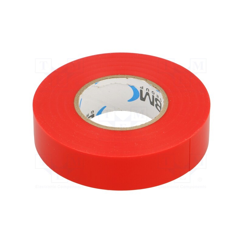1 rol x BM GROUP - BMESB1925RO - Tape: electrical insulating, W: 19mm, L: 25m, Thk: 0.15mm, red, 200%