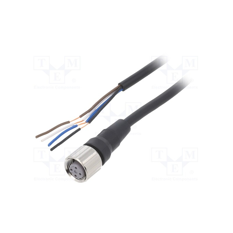 1 pcs x OMRON - XS2F-M12PVC4S5M - Connection lead, M12, PIN: 4, straight, Len: 5m, plug, 4A, -10÷80°C