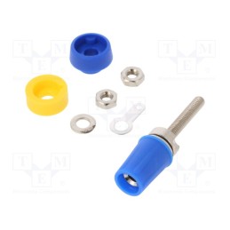 2 pcs x CLIFF - CL1552-TP/2 - Socket, 4mm banana, 15A, blue, on panel, Connection: soldered