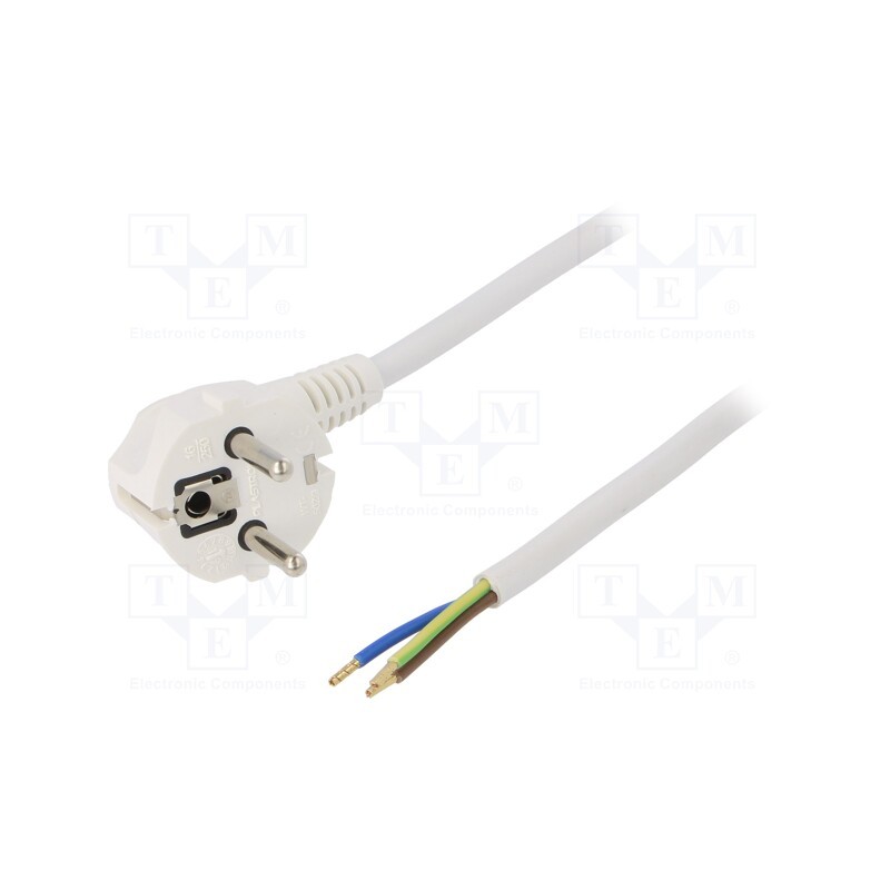 1 pcs x PLASTROL - W-97185 - Cable, 3G1.5mm2, CEE 7/7 (E/F) plug angled,wires,SCHUKO plug