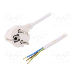 1 pcs x PLASTROL - W-97171 - Cable, 3G1mm2, CEE 7/7 (E/F) plug angled,wires,SCHUKO plug, PVC