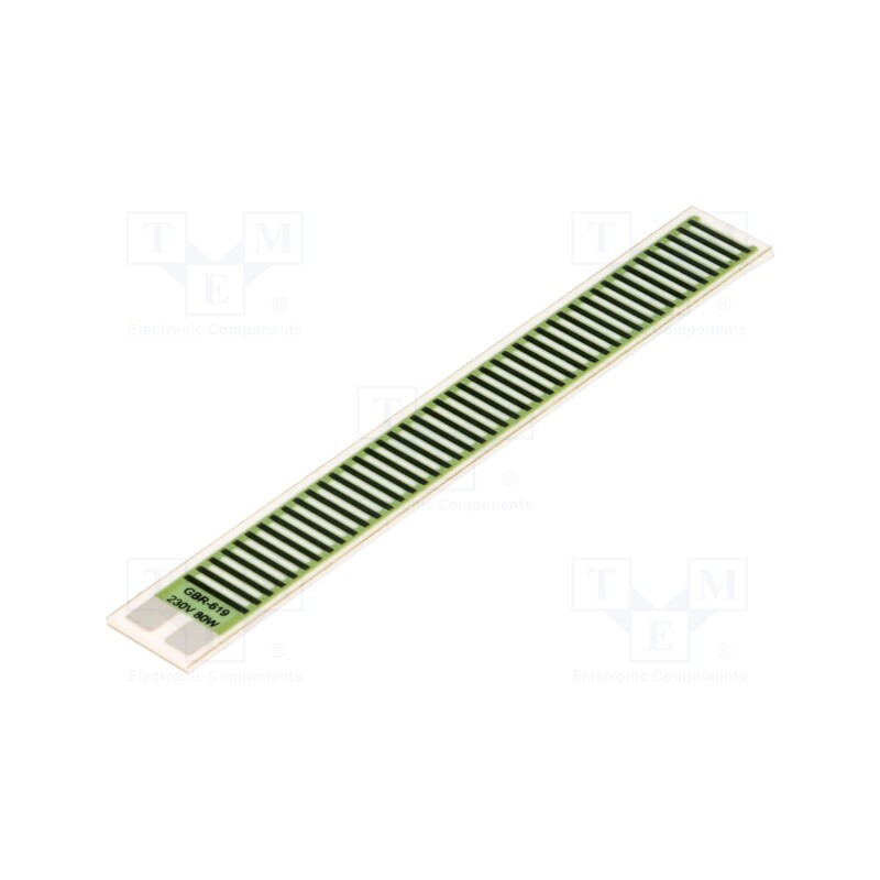 1 pcs x TELPOD - GBR-619-230-80-2 - Resistor: thick film, heating, glued, 661.2Ω, 80W, 76.2x9.53x1mm