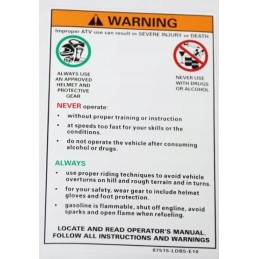Kymco mxu maxxer 300 400 450 warning sticker