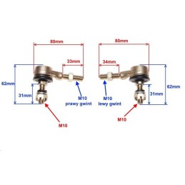 Steering rod ends quad 110 200 cc set
