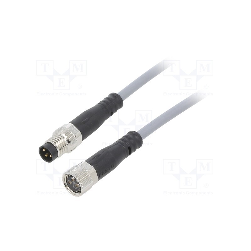 1 pcs x FESTO - 541346 - Connection lead, M8, PIN: 3, straight, 0.5m, plug, 60VAC, 3A, 60VDC