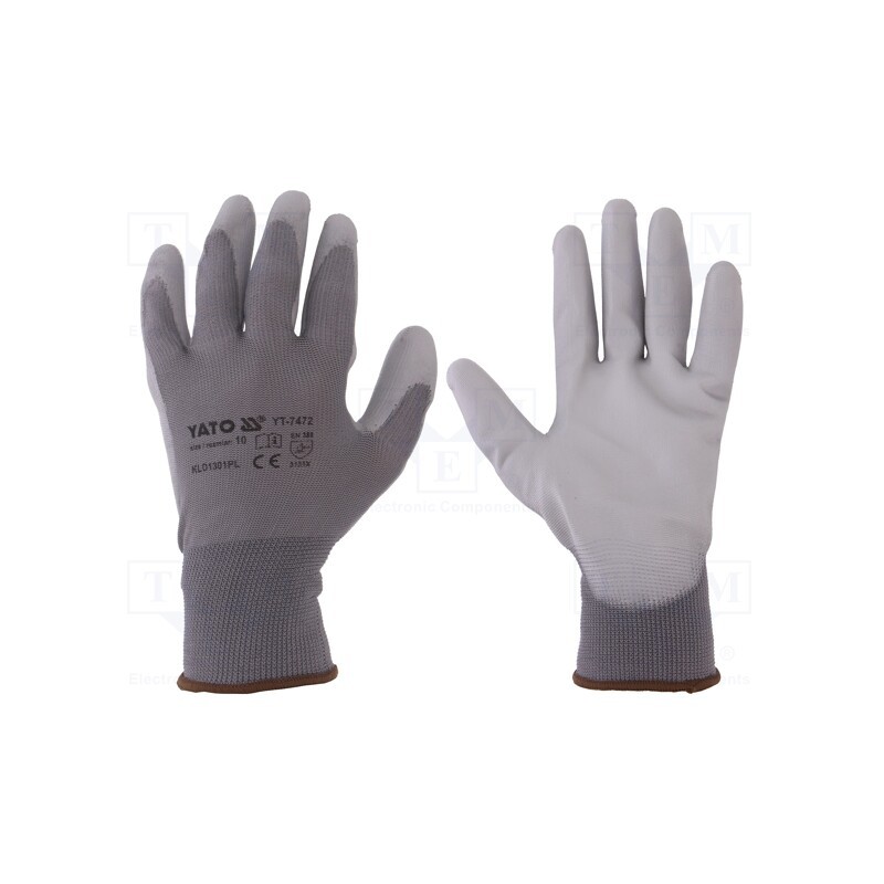 1 set x YATO - YT-7472 - Protective gloves, Size: 10, grey-black
