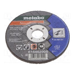 1 pcs x METABO - 616462000 - Grinding wheels, Ø: 125mm, Øhole: 22.23mm, Disc thick: 6mm, steel