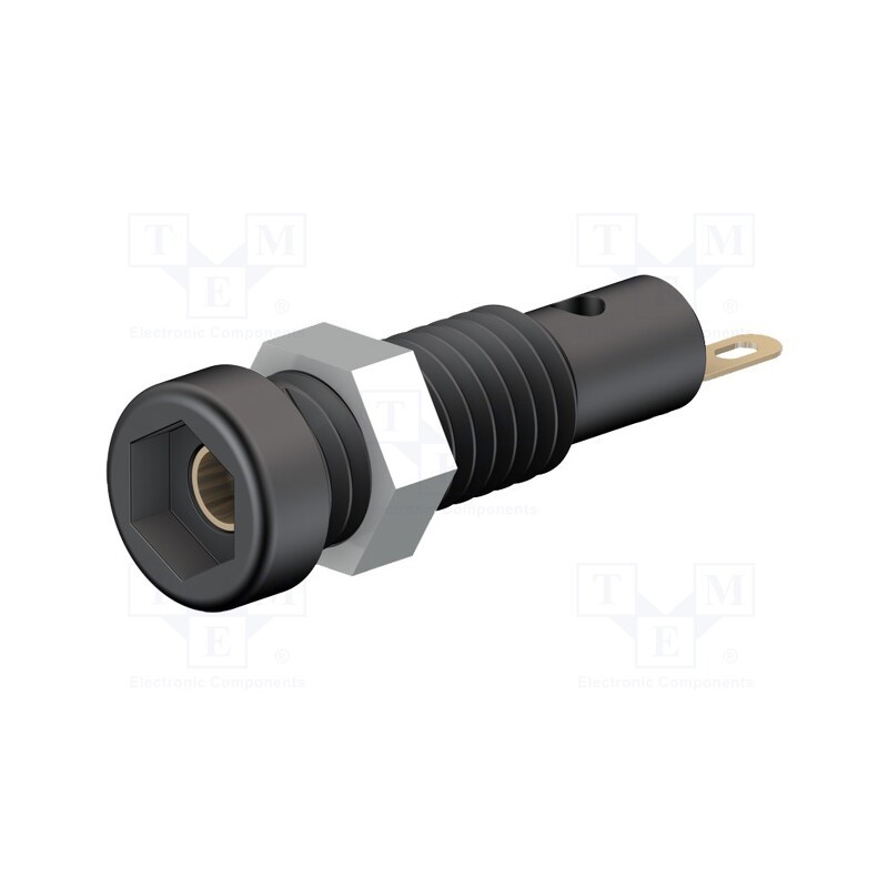 1 pcs x STu00c4UBLI - 23.0050-21 - Socket, 2mm banana, 10A, 23.3mm, black, soldered,on panel, 60VDC