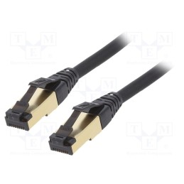 1 pcs x GEMBIRD - PP8-LSZHCU-BK-1.5M - Patch cord, S/FTP, Cat 8, stranded, Cu, LSZH, black, 1.5m, 27AWG