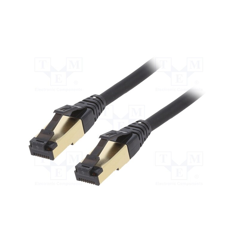 1 pcs x GEMBIRD - PP8-LSZHCU-BK-1.5M - Patch cord, S/FTP, Cat 8, stranded, Cu, LSZH, black, 1.5m, 27AWG