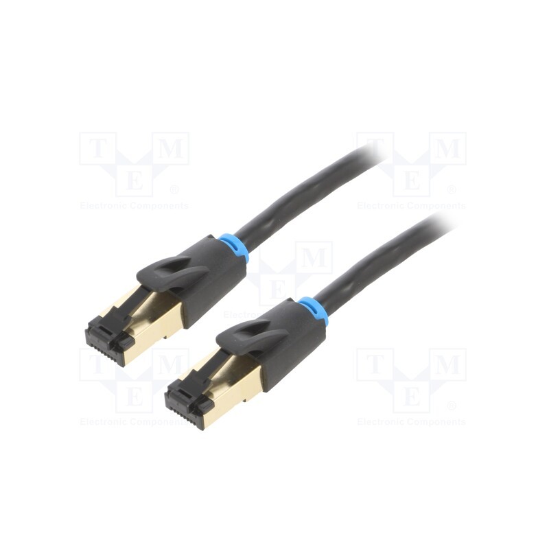 1 pcs x VENTION - IKBBF - Patch cord, S/FTP, Cat 8, stranded, OFC, PVC, black, 1m, Cores: 8