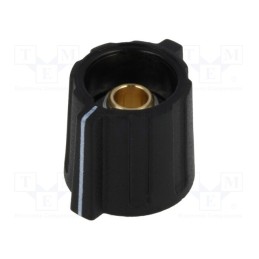 1 pcs x OKW - A2816060 - Knob, with pointer, ABS, Øshaft: 6mm, Ø16x15mm, black, Shaft: smooth