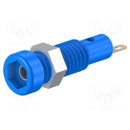 1 pcs x STu00c4UBLI - 23.0050-23 - Socket, 2mm banana, 10A, 23.3mm, blue, soldered,on panel, 60VDC