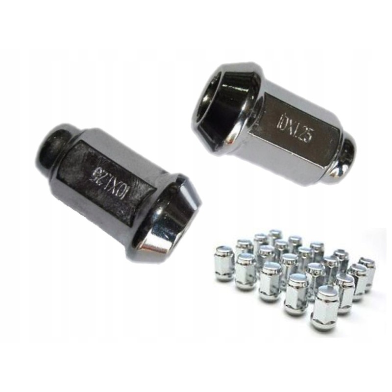 Chrome-plated conical nut for wheels M10x1 25 per class