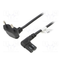 1 pcs x Goobay - 73019 - Cable, CEE 7/16 (C) plug angled,IEC C7 female angled, PVC, 2m