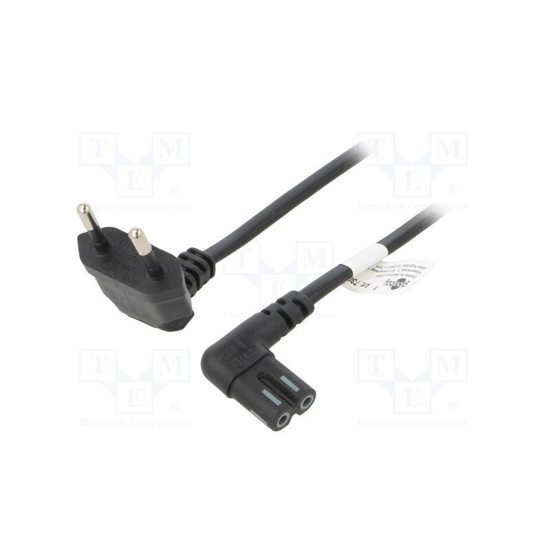 1 pcs x Goobay - 73019 - Cable, CEE 7/16 (C) plug angled,IEC C7 female angled, PVC, 2m