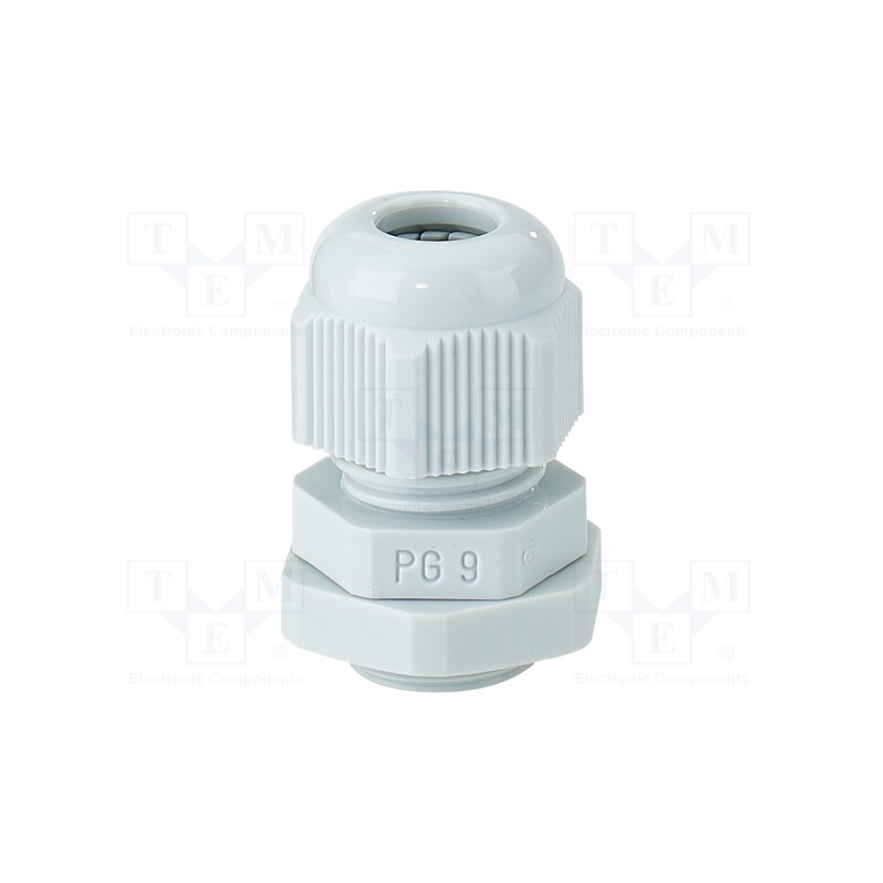1 pcs x HENSEL - 3600075 - Cable gland, PG9, IP65, polyamide, light grey