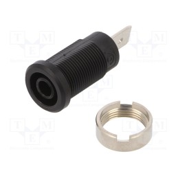 1 pcs x ELECTRO-PJP - 3266-I-SW - Socket, 4mm banana, 36A, black, nickel plated, on panel,screw